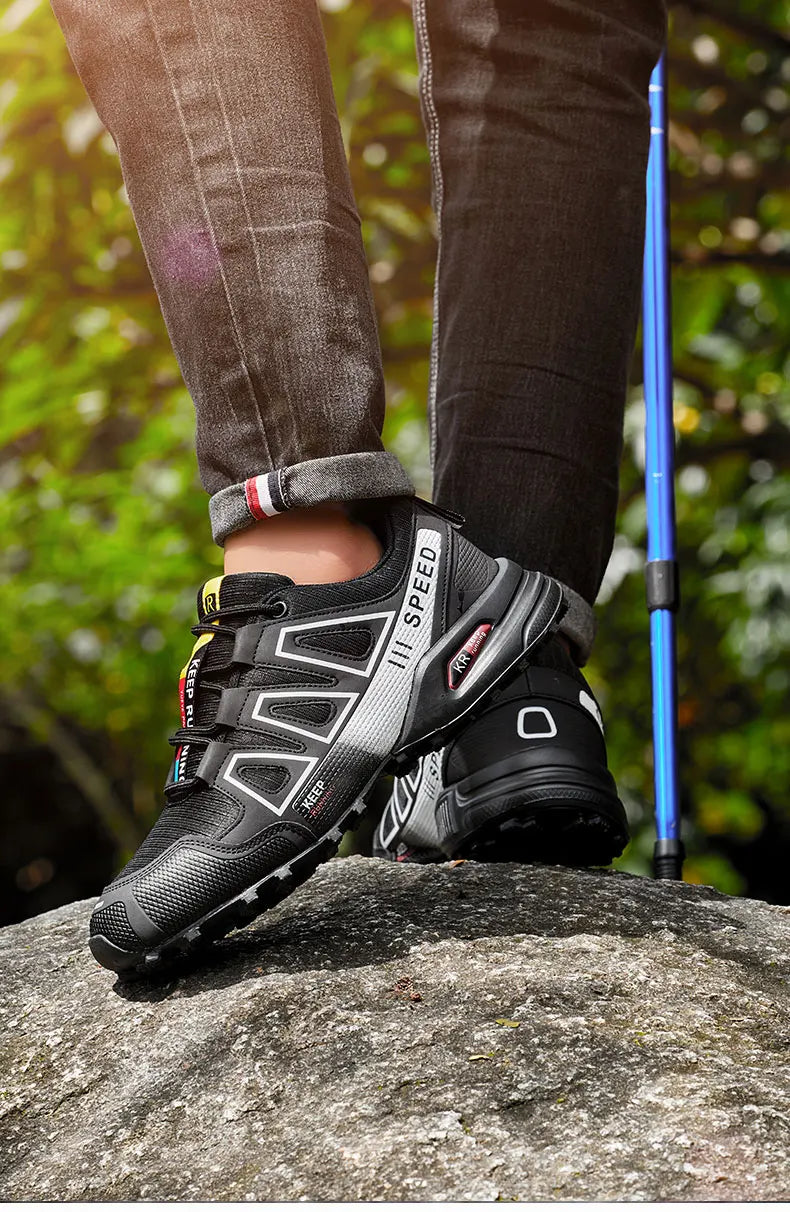 Men‘s Waterproof Hiking Shoes Outdoor Trainers Lace-up Climbing Shoes Women Trekking Sneakers Anti-slip Hunting Tactical Sneaker