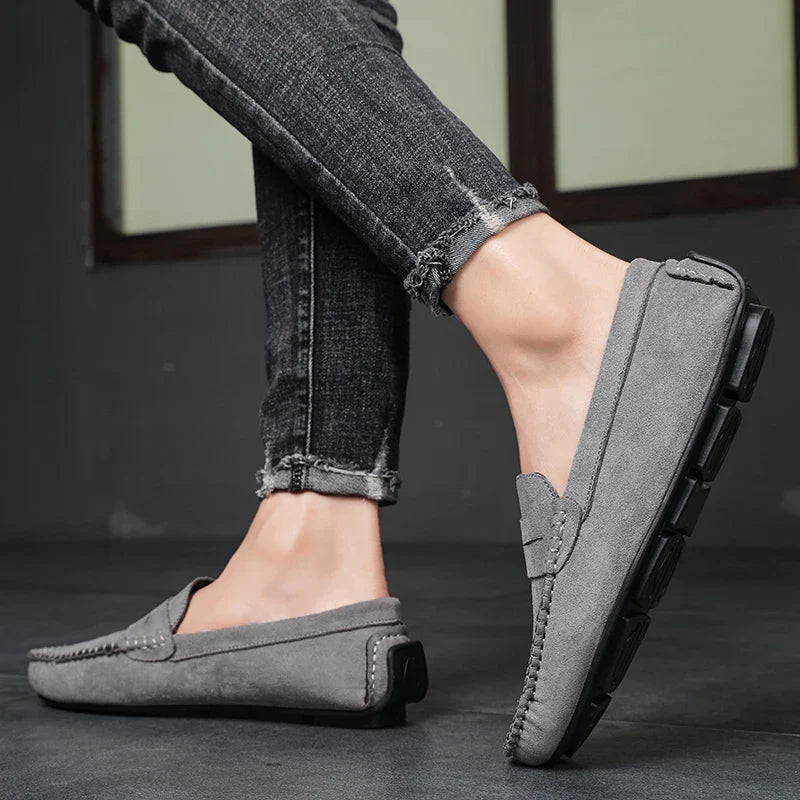 Sapatos Masculinos Casuais de Camurça, Respiráveis, de Couro, Loafers Masculinos, Slip-on, Sapatos de Dirigir Masculinos, Marca de Luxo, Sapatos Náuticos Confortáveis