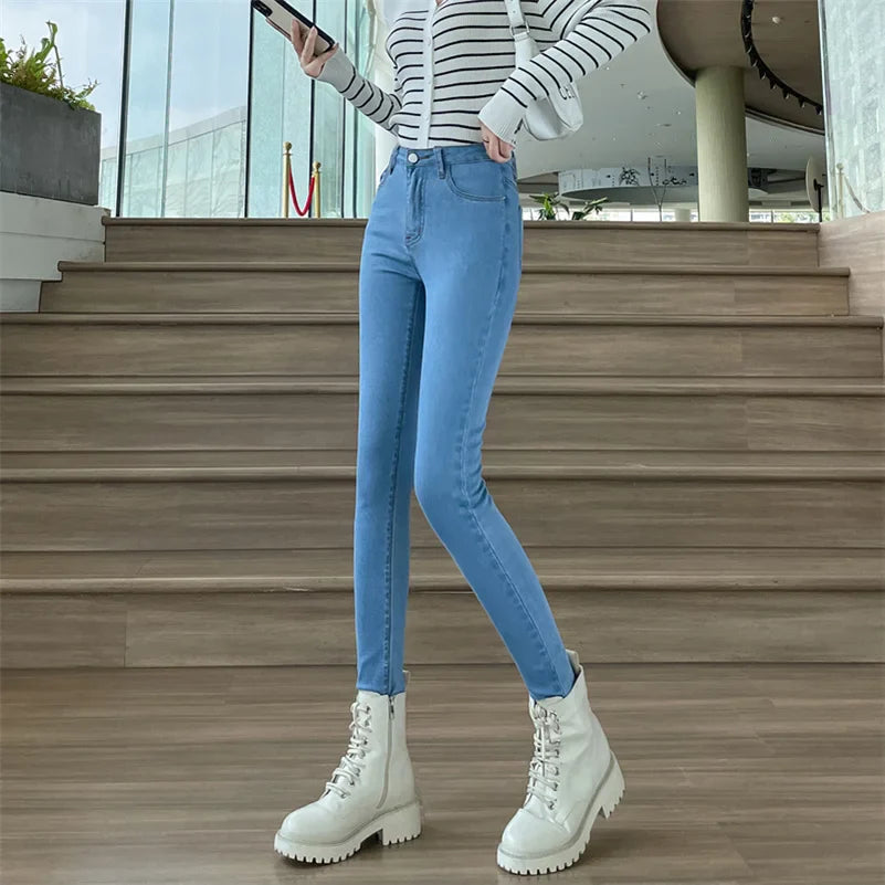 Women Stretch Jeans Lady Slim Skinny Pencil Jeans