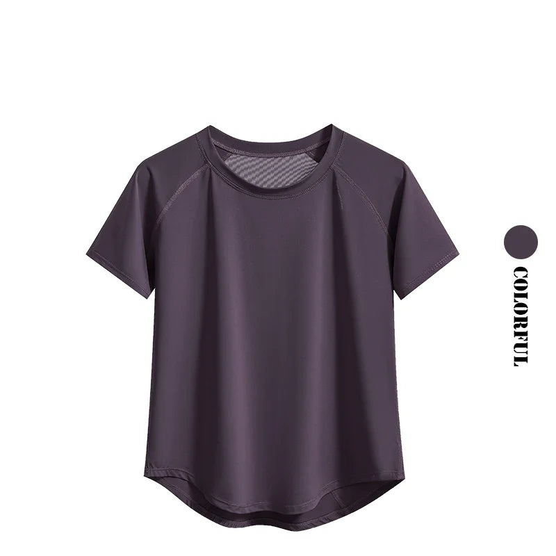 Yoga Tops Sportswear Woman Gym Shirts Breathable Quick Dry Short Sleeve Workout T Shirt Jogger Running T Shirt Yogawear New