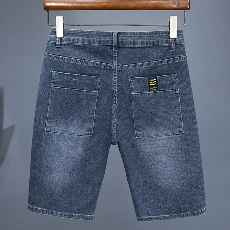 Men's Straight Casual Denim Shorts Simple Solid Cargo Slim Jeans Comfortable Breathable Bermuda Short Pants Summer 2025 Y2K