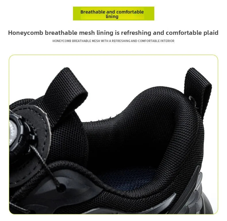 Men's Summer Mesh Labor Protection Shoes Anti-Smashing Wear-Resistant Outdoor Construction Site Protection Work Shoes Anti-Pierc