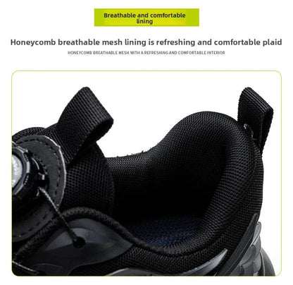 Men's Summer Mesh Labor Protection Shoes Anti-Smashing Wear-Resistant Outdoor Construction Site Protection Work Shoes Anti-Pierc