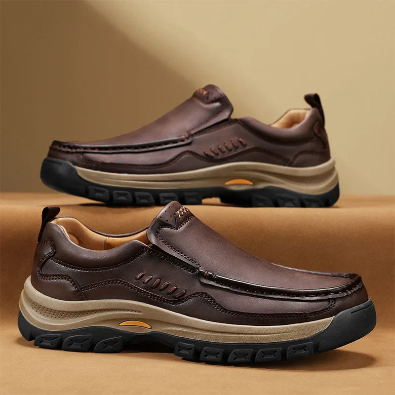 Men's Hand-Stitched Fashion Loafers, Solid Color Low-Top Casual Shoes, Simple Trendy Slip-On Sneakers, Men's Shoes for All Seasons, Daily Office Business Shoes, Large Size Men's Shoes