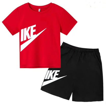 Kids Summer Short Sleeve T-shirt Shorts 2Pcs Set Boy Girl Casual Sport Jogging Suit Toddler 3-12Y