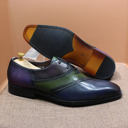 Fashion Mens Oxford Crocodile Pattern Cow Patent Leather Lace Up Wedding Party Office Formal Dress Shoes for Men Mixed Colors