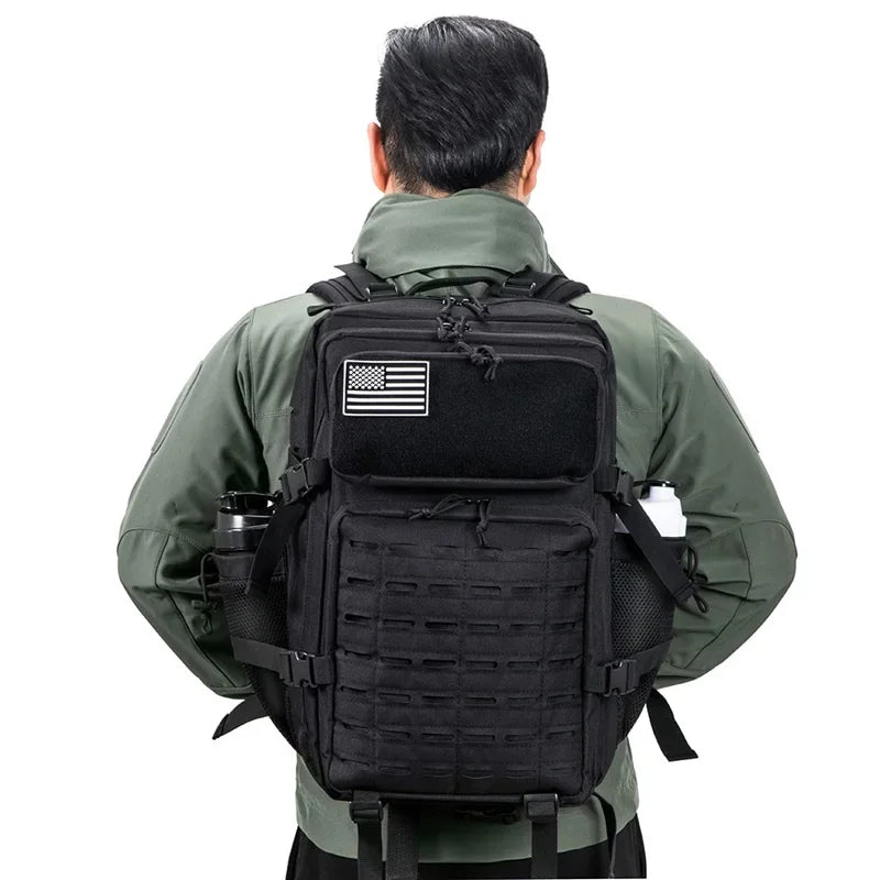 25L/45L Tactical Backpack for Men and Women Outdoor Survival Bug Out Bag Small School Rucksack Hking with Bottle Holder