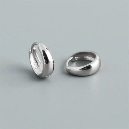 925 Sterling Silver Simple Statement Matte Large Huggies Hoop Earrings for Men Women Fine Gothic Punk Charms S925 Jewelry
