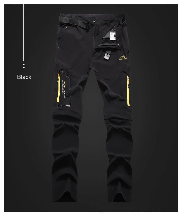 Men's Camping Hiking Pants Trekking High Stretch Summer Thin Waterproof Quick Dry UV-Proof Outdoor Travel Trousers