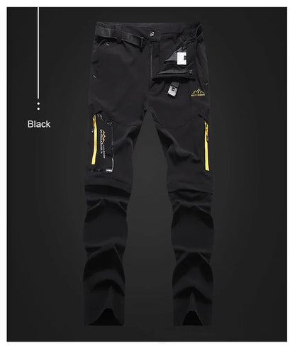Men's Camping Hiking Pants Trekking High Stretch Summer Thin Waterproof Quick Dry UV-Proof Outdoor Travel Trousers