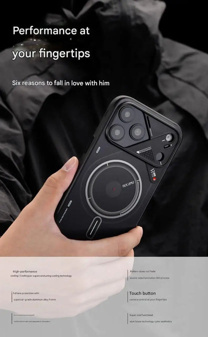 Frosted Mobile Phone Case for IPhone 17 Pro Max Luminous Translucent Full-Inclusive Anti-fall Magnetic Phone Case Unique