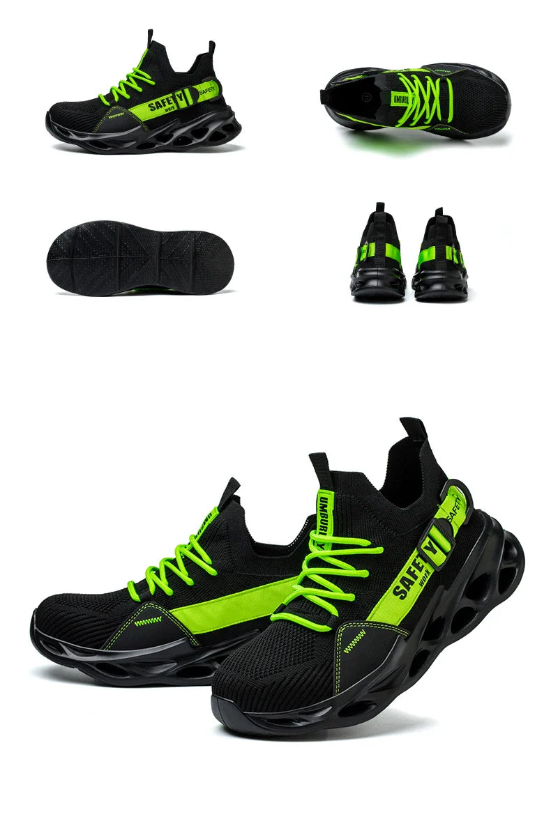 Men's Steel Toe Safety Shoes Anti Crush And Piercing Fashionable Breathable Sock Shoes Outdoor Unisex Work Footwear