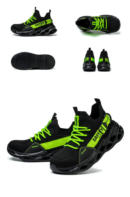 Men's Steel Toe Safety Shoes Anti Crush And Piercing Fashionable Breathable Sock Shoes Outdoor Unisex Work Footwear