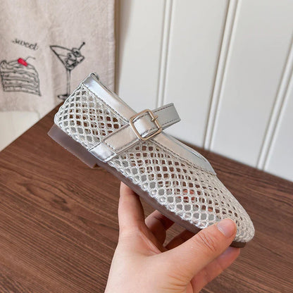 Summer Girl's Sandals Hollow Out Hook-loop Casual Chic Kid's Flat Shoe Solid Colors Anti-slip Daily Versatile Children Shoes