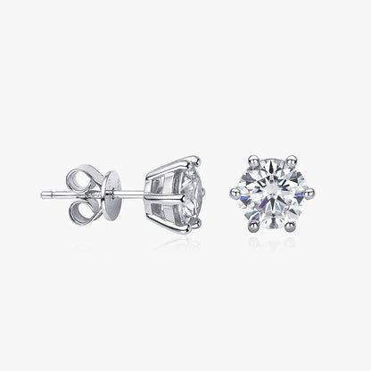Real 1 Carat D Color Moissatine Stud Earrings For Women D Color 925 Sterling Silver Earrings Wedding Party Fine Jewelry