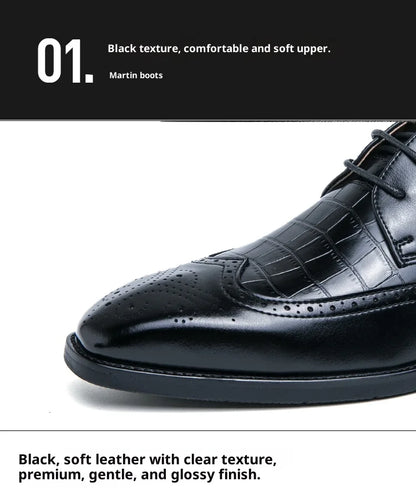 Brock British Korean version high-end suit shoes wedding small leather shoes men's business formal wear trendy men's shoes