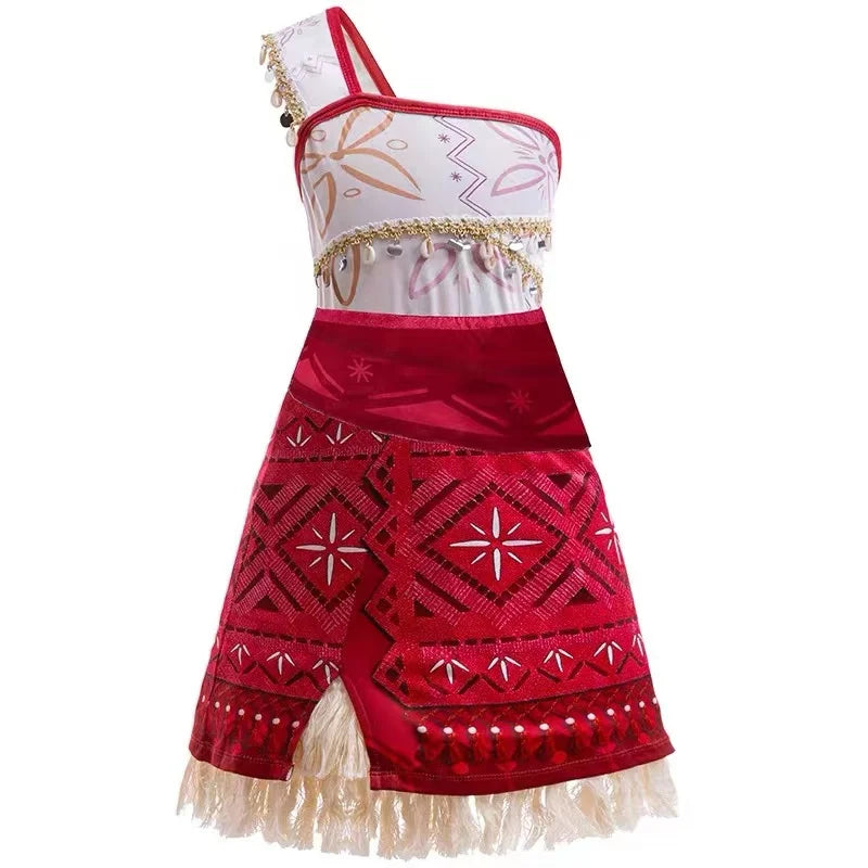 2024 New Movie Moana 2 Girl Dress Halloween Party Costume Princess Fancy Clothes Children Vaiana Outfit Dress