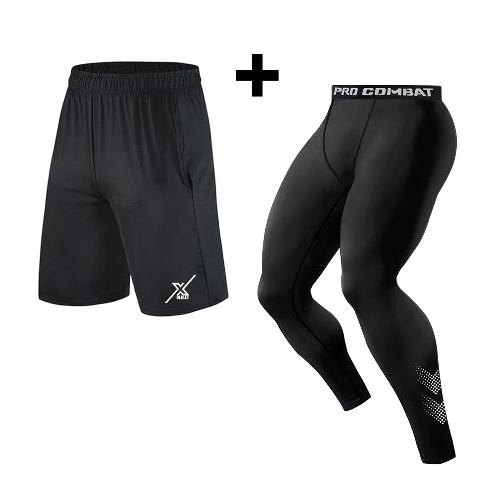 Running Shorts Men2 in 1 Quick Dry GYM Sport Shorts Fitness Jogging Workout Sweatpants Male Fitness Leggings