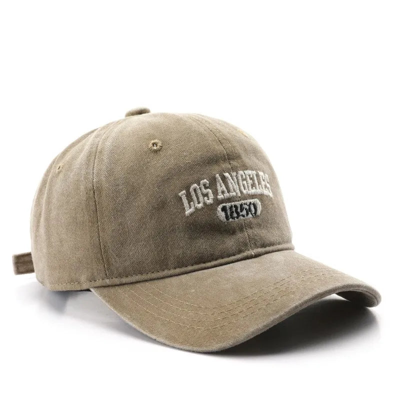Personality female wash do old letter embroidery LOS ANGELES 1850 cap outdoor male sports travel sun protection baseball cap