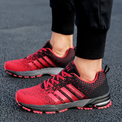 Men's and women's flying mesh surface spring summer breathable casual sports shoes flat vulcanized couple running big size48
