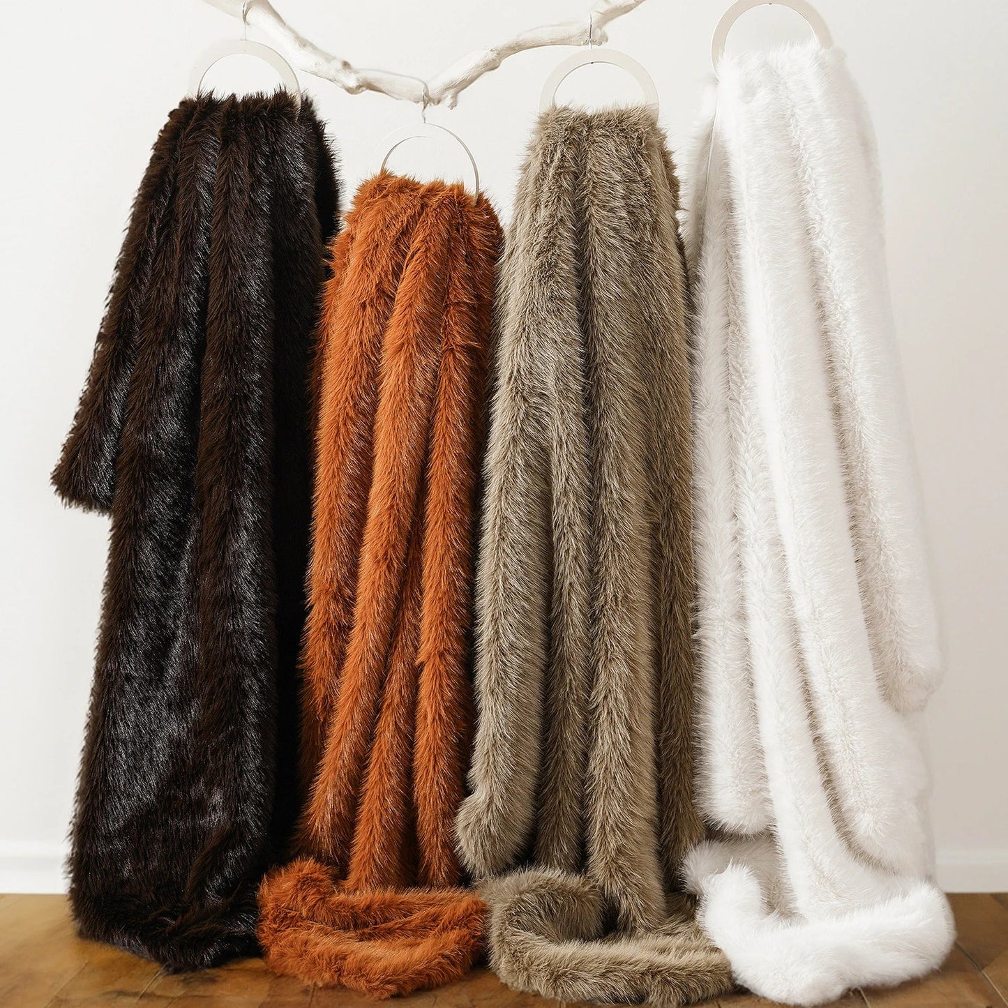 Fluffy Soft Blankets Luxury Fur blanket for Bed Sofa Mink Faux Fur Throw and Blankets Large Warm Blanket for Home Decor