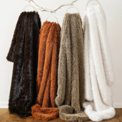 Fluffy Soft Blankets Luxury Fur blanket for Bed Sofa Mink Faux Fur Throw and Blankets Large Warm Blanket for Home Decor