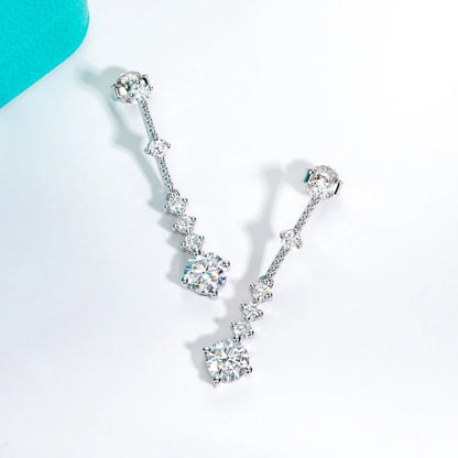 2.8cttw Moissanite Drop Earrings 925 Sterling Silver D Color Lab Created Diamond Dangle Earrings For Women Jewelry