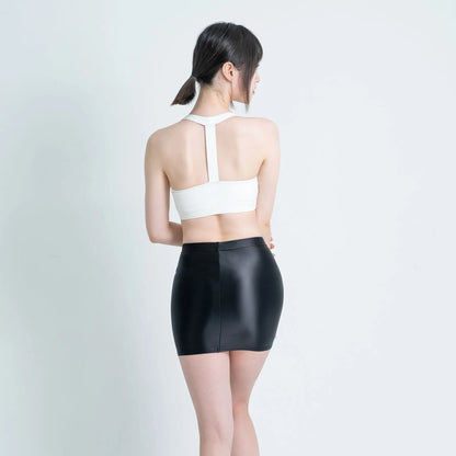 satin glossy Skirt Elastic Smooth Gloss Tight Skirt Oil Solid Color Half Skirt Satin glossy Wrap Hip Short Skirt