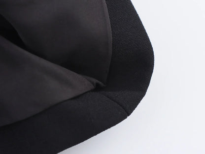 Casual Women Solid Tops Asymmetric V-Neck Single Breasted Pockects Sleeveless Vest Fashion 2025 Autumn Blazer Tops