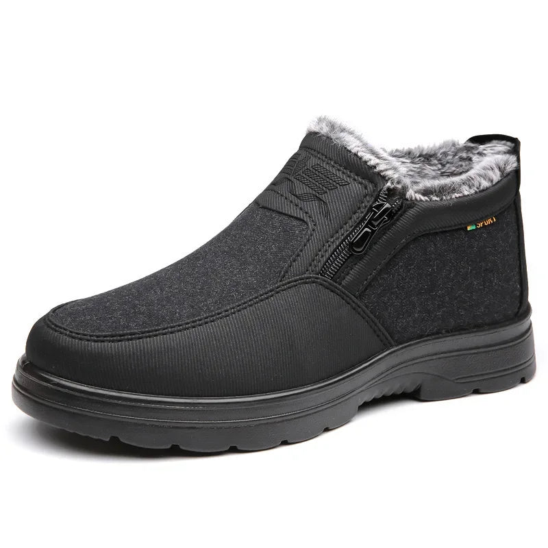 Winter high top men's cotton shoes with thick fleece, warm, waterproof, anti slip, oversized, unisex boots 38-48 boots for men