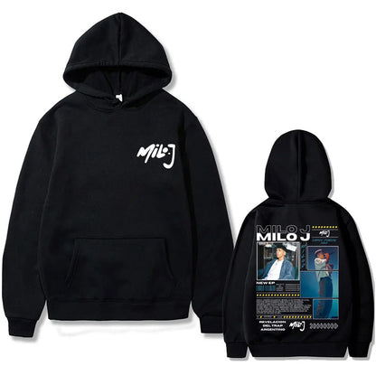 Rapper Milo J 111 Album Graphic Hoodie Men Women Hip Hop Fashion Oversized Hooded Sweatshirt Men's Casual Fleece Cotton Hoodies