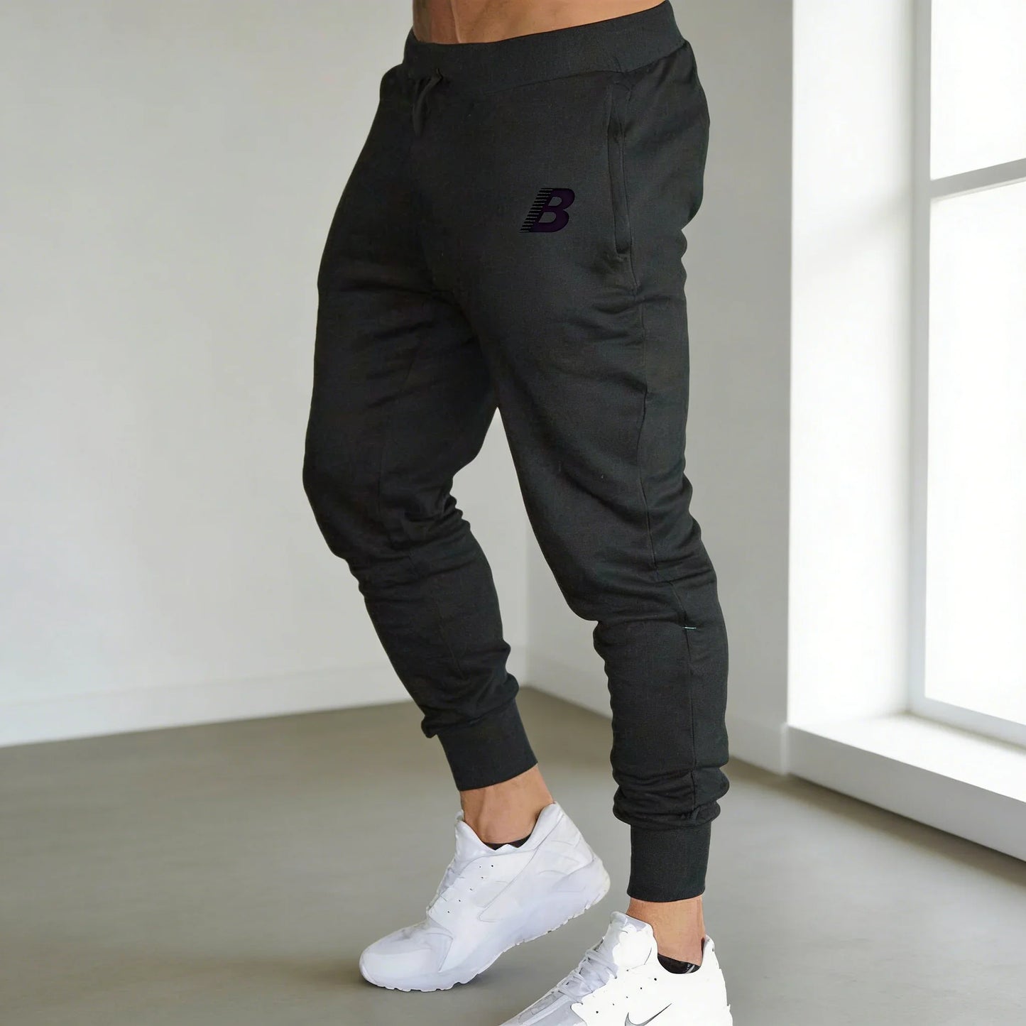 New Men's Letter B print Casual Sports Pants Running Workout Jogging Long Pants Gym Sport Trousers for Men Jogger Sweatpants