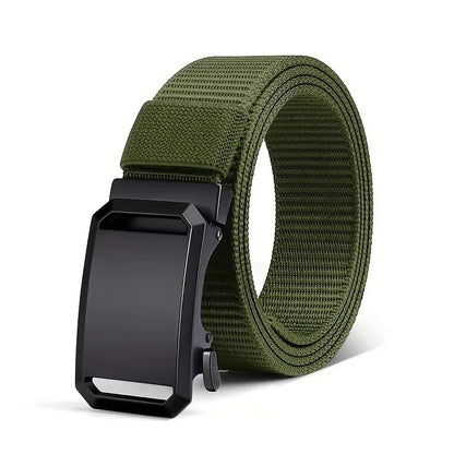 Newest Automatic Buckle Belt Canvas Tactical Waist Belt Durable Casual Outdoor Hunting Golf Adventure Training Pant Belt for Man