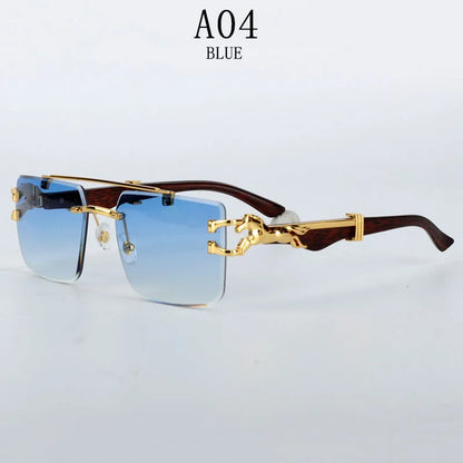 Rimless Designer Sunglasses Women Trendy Luxe Fashion Sunglasses Men