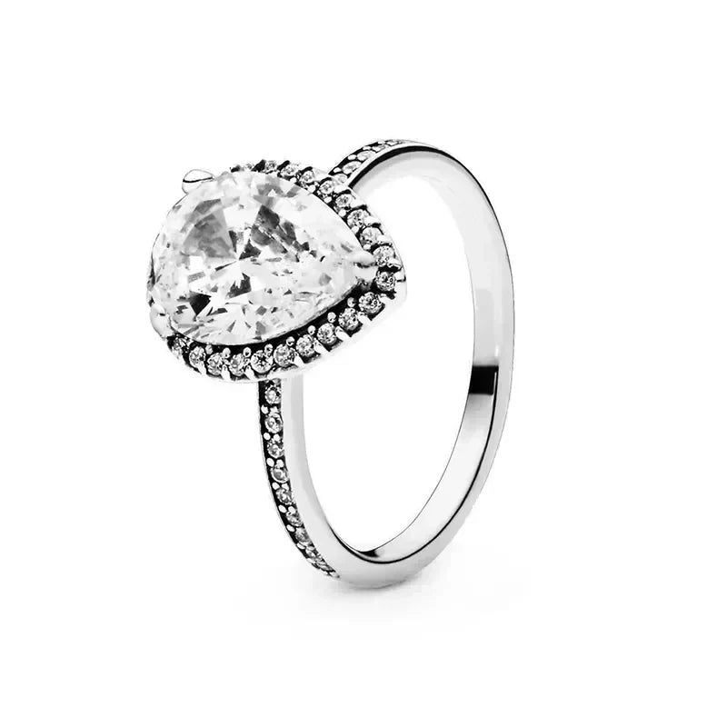 Hot selling 925 sterling silver ring, exquisite luxury, adjustable charm, square circular heart-shaped ring women's jewelry gift
