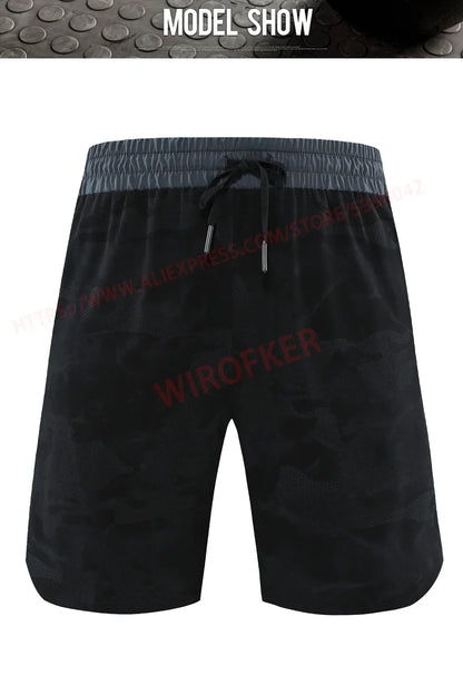 Men Fitness Shorts Quick Dry Sport Shirts Casual Beach Brand Short Camouflage