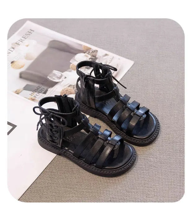 2026 Children Sandals High-top Kids Girls Sandals Baby Sandals High Quality Flat Cut-Outs Beach Sandals