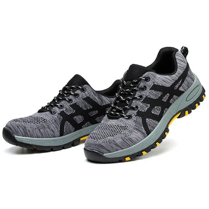 Men's Lightweight Breathable Safety Shoe Steel Toe Cap Anti-drop Anti-piercing Safety Boots for Construction Site Wear-resistant