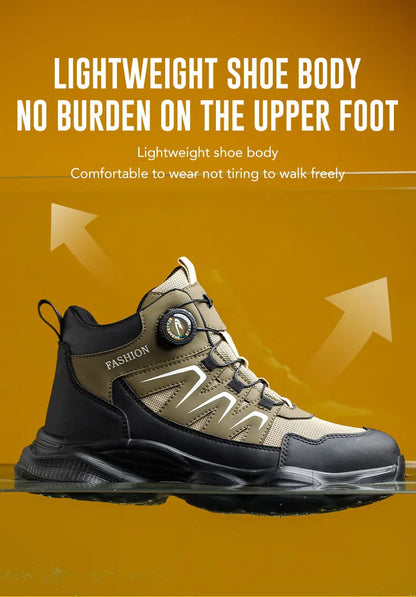 Men's Work Shoes Steel Resistant Anti-Puncture Anti-smash Toe Boots Slip Light Weight Safety Shoes Comfortable Men Shoes 40-46