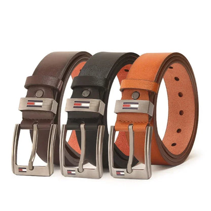 Male PU Leather Belt High Quality Men Belt Alloy Square Buckle Men Male Strap Pin Buckle Fancy Vintage Jeans Waistband Strap