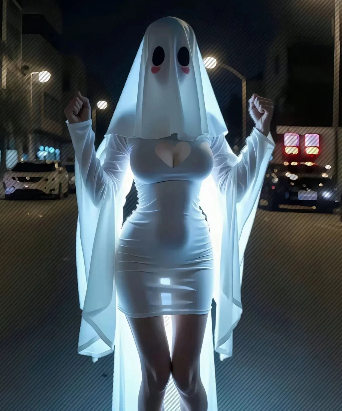 Hollow Ghost Dress Halloween Uniform Temptation Dress Backless Deep V Long Sleevess Dress Elegant Charming  5DZW