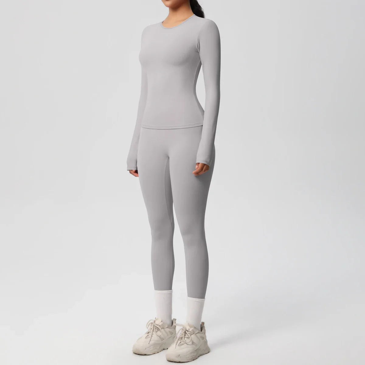 2 PCS Sportswear Yoga Set Gym Clothes Yoga Suits For Women Fitness Set Tracksuits Sports Long Sleeve Crop Top Gym Leggings