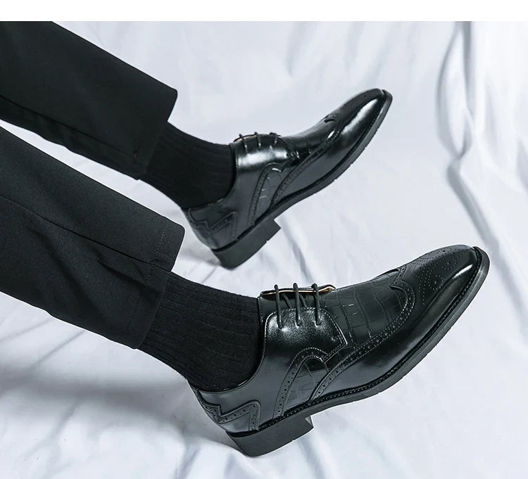 Brock British Korean version high-end suit shoes wedding small leather shoes men's business formal wear trendy men's shoes