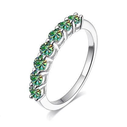 3mm Gemstone Moissanite Ring for Women S925 Silver White Gold Stackable Wedding Band Diamond Matching Gift
