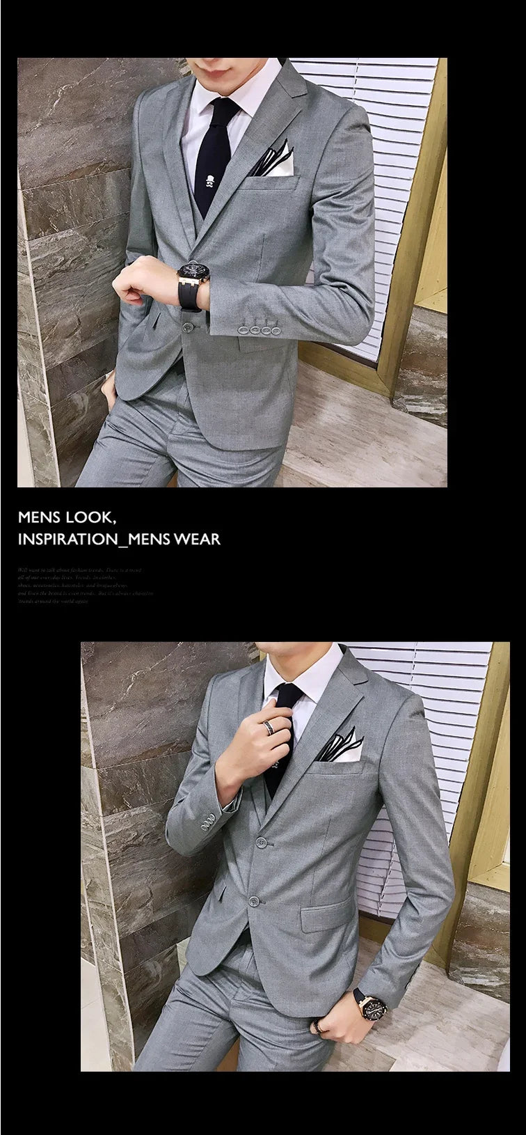 Suit (Blazer+vest+pants) Men's Fashion Business Korean Version of Solid Color Slim-fit Wedding Professional Gentleman Dress 6XL