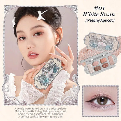 Makeup Set Swan Ballet Concealer Palette Embossed Blusher Shine Lipstick Kit With Bag THE SWEETIE BEAR Bunny Garden