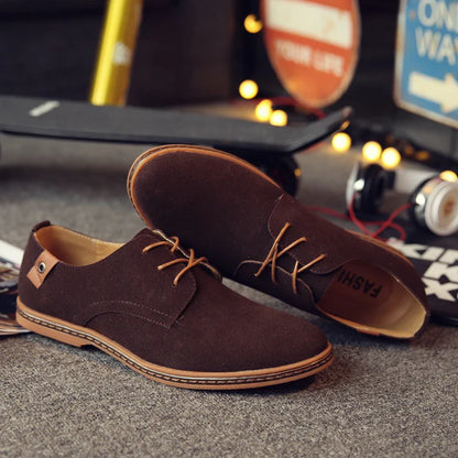 Men’s leather business casual shoes breathable matte finish spring wear