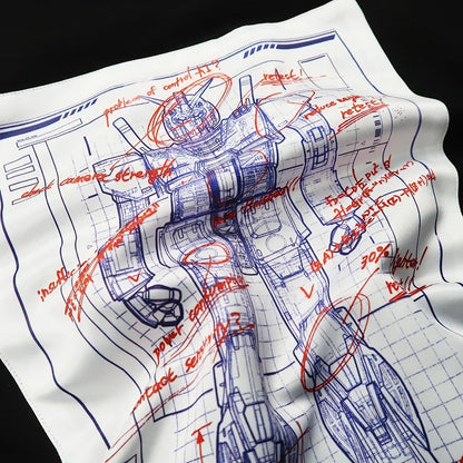 Japanese Anime All Cotton T-shirt Mobile Suit Gundam RX78 Design Picture Short Sleeved Hot Selling Loose Casual Couple Top