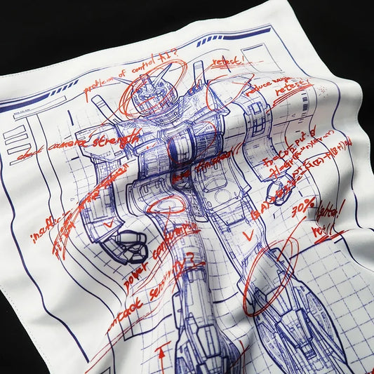 Japanese Anime All Cotton T-shirt Mobile Suit Gundam RX78 Design Picture Short Sleeved Hot Selling Loose Casual Couple Top