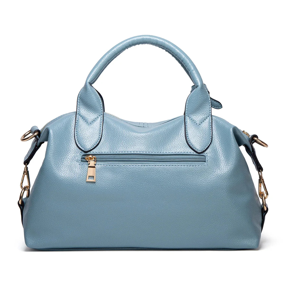 Women's Fashionable and Elegant Large-Capacity Oil Wax Leather Handbag, Convenient Solid Color Faux Leather Boston Crossbody Bag, Anti-Theft Commuter Bag with Zipper Lock, Detachable Shoulder Strap, Dual Handle Design, Adjust